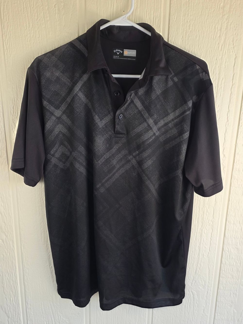 Callaway Men's Black Short Sleeve Polo, Size Medium